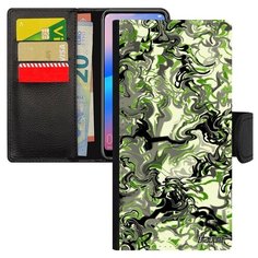 Чехол книжка на смартфон Хуавей P30 Лайт оригинальный дизайн Мраморный фон Текстура Спираль Utaupia