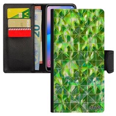 Чехол-книжка на смартфон Xiaomi Redmi 6a уникальный дизайн Плиточный мотив Квадрат Треугольник Utaupia