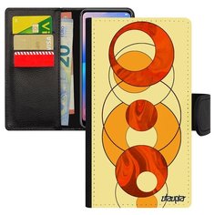 Чехол книжка на смартфон Ксиаоми Ми 8 Лайт уникальный дизайн Круги Рисунок Структура Utaupia