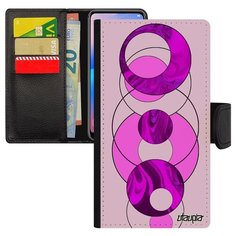 Чехол книжка на смартфон Xiaomi mi 8 lite уникальный дизайн Круги Рисунок Узор Utaupia