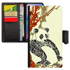 Чехол книжка на смартфон Xiaomi Redmi note 6 Pro уникальный дизайн Панда Медведь Большая Utaupia