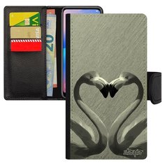 Чехол книжка на смартфон Xiaomi Redmi note 6 Pro оригинальный дизайн Фламинго Семья Самка Utaupia
