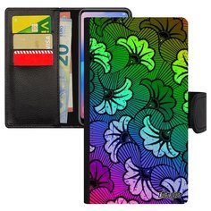 Чехол книжка на смартфон Эпл Айфон 8 уникальный дизайн Африканский принт Wax Цветы Utaupia