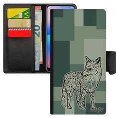 Чехол-книжка на смартфон Huawei P20 Lite оригинальный дизайн Лиса Коварная Тайга Utaupia