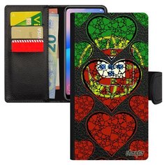 Чехол книжка на смартфон P20 Lite, "Флаг Португалии с сердцем" Путешествие Страна Utaupia