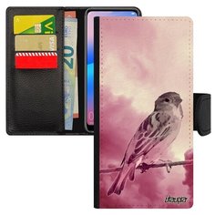 Чехол книжка на смартфон Xiaomi Redmi 6a уникальный дизайн Воробей Маленький Домовый Utaupia