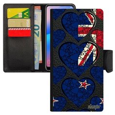 Чехол-книжка на смартфон Huawei P30 Lite, "Флаг Новой Зеландии с сердцем" Туризм Страна Utaupia