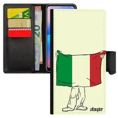 Чехол книжка на смартфон Huawei P20 Lite, "Флаг Италии с руками" Патриот Путешествие Utaupia