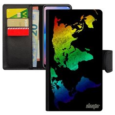 Чехол-книжка на смартфон Samsung Galaxy S10e оригинальный дизайн Карта мира Планета География Utaupia