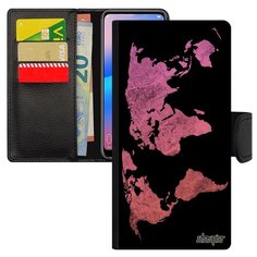 Чехол-книжка на смартфон Хуавей P30 Лайт французский дизайн Карта мира География Глобус Utaupia