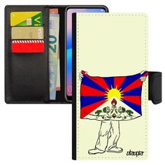Чехол-книжка на смартфон P30 Lite, "Флаг Тибета с руками" Государственный Путешествие Utaupia