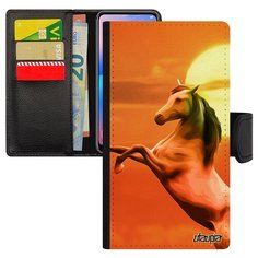 Чехол книжка на смартфон Apple iPhone 8 оригинальный дизайн Лошадь Дикая Жеребец Utaupia