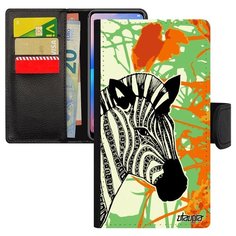 Чехол-книжка на смартфон Эпл Айфон 8 Плюс оригинальный дизайн Зебра Zebra Полосатая Utaupia