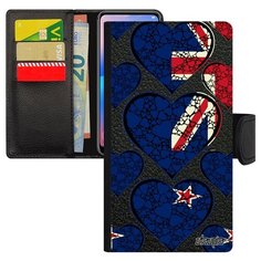 Чехол-книжка на смартфон Apple iPhone XS, "Флаг Новой Зеландии с сердцем" Путешествие Utaupia