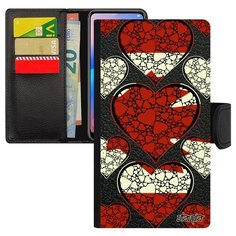 Чехол книжка на смартфон iPhone XS, "Флаг Канады с сердцем" Туризм Путешествие Utaupia