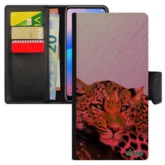 Чехол книжка на смартфон Xiaomi Redmi 6a уникальный дизайн Леопард Дикий Охота Utaupia