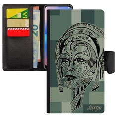 Чехол-книжка на смартфон Самсунг Галакси A5 2017 уникальный дизайн Портрет женщины Трибал Utaupia