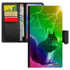Чехол книжка на смартфон Xiaomi Redmi note 6 Pro оригинальный дизайн Белка Белочка Телеутка Utaupia