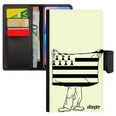 Чехол книжка на смартфон Samsung Galaxy S7, "Флаг Бретани с руками" Патриот Путешествие Utaupia