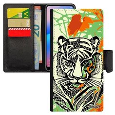 Чехол-книжка на смартфон Huawei P30 Lite французский дизайн Тигр Tiger Хищник Utaupia