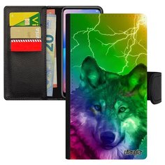 Чехол-книжка на смартфон Apple iPhone 7 французский дизайн Дикий волк Лютый Wolf Utaupia