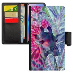 Чехол книжка на смартфон Эпл Айфон XS оригинальный дизайн Жираф Животное Пятна Utaupia