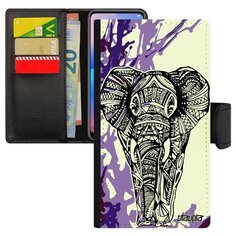 Чехол книжка на смартфон Эпл Айфон X оригинальный дизайн Слон Мудрый Elephant Utaupia