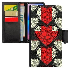 Чехол книжка на смартфон Samsung Galaxy A40, "Флаг Англии с сердцем" Патриот Путешествие Utaupia