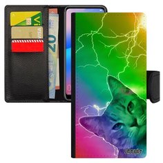 Чехол книжка на смартфон Самсунг Галакси A50 оригинальный дизайн Котик Милый Кот Utaupia