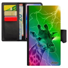Чехол-книжка на смартфон Эпл Айфон 7 уникальный дизайн Жираф Пятна Giraffe Utaupia