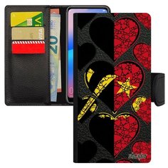 Чехол книжка на смартфон Redmi 6a, "Флаг Анголы с сердцем" Путешествие Страна Utaupia