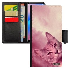Чехол книжка на смартфон Samsung Galaxy A50 оригинальный дизайн Котик Кошка Маленький Utaupia