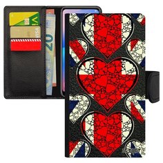 Чехол-книжка на смартфон Galaxy S7, "Флаг английский с сердцем" Путешествие Патриот Utaupia