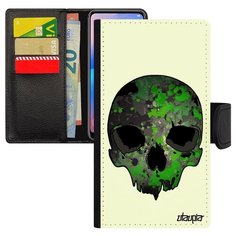 Чехол книжка на смартфон Xiaomi Redmi note 6 Pro оригинальный дизайн Череп Хэллоуин Пират Utaupia
