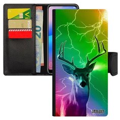 Чехол книжка на смартфон Xiaomi Redmi 6a французский дизайн Олень Лес Лань Utaupia