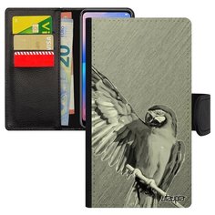Чехол-книжка на смартфон Xiaomi Redmi note 6 Pro французский дизайн Попугай Тропики Птица Utaupia