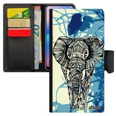 Чехол-книжка на смартфон Huawei P20 Lite уникальный дизайн Слон Мудрый Elephant Utaupia