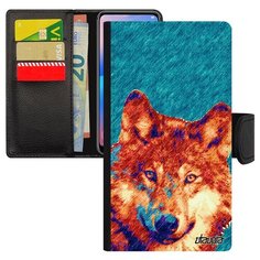 Чехол-книжка на смартфон Apple iPhone XS оригинальный дизайн Дикий волк Злой Охота Utaupia