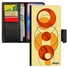 Чехол книжка на смартфон Samsung Galaxy A50 уникальный дизайн Круги Сфера Структура Utaupia