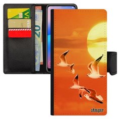 Чехол-книжка на смартфон Huawei P20 Lite оригинальный дизайн Чайки Альбатрос Моевка Utaupia