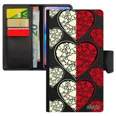 Чехол книжка на смартфон Redmi note 6 Pro, "Флаг Монако с сердцем" Туризм Государственный Utaupia