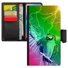 Чехол книжка на смартфон Эпл Айфон XS уникальный дизайн Попугай Кеша Говорящий Utaupia