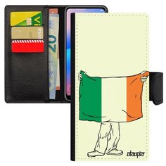 Чехол книжка на смартфон Galaxy A40, "Флаг Ирландии с руками" Туризм Страна Utaupia