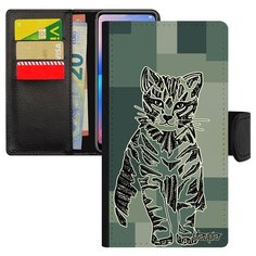 Чехол-книжка на смартфон Эпл Айфон X оригинальный дизайн Кот Пушистый Cat Utaupia