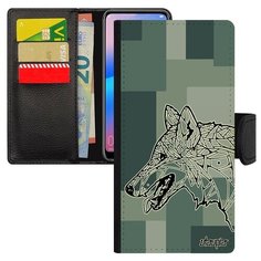 Чехол-книжка на смартфон Самсунг Галакси A10 французский дизайн Волк Зверь Одинокий Utaupia