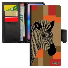 Чехол книжка на смартфон Samsung Galaxy A10 уникальный дизайн Зебра Полосатая Horse Utaupia