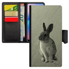 Чехол книжка на смартфон Huawei P20 Lite уникальный дизайн Кролик Животное Дикий Utaupia