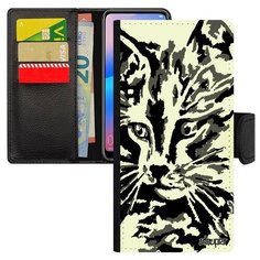 Чехол-книжка на смартфон Xiaomi Redmi 6a французский дизайн Котенок Дикий Зверь Utaupia