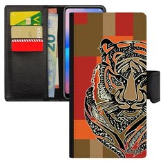Чехол книжка на смартфон Huawei P20 Lite уникальный дизайн Тигр Сибирь Зверь Utaupia