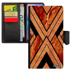 Чехол-книжка на смартфон Эпл Айфон 8 Плюс уникальный дизайн Х-орнамент Иллюзия Рельеф Utaupia